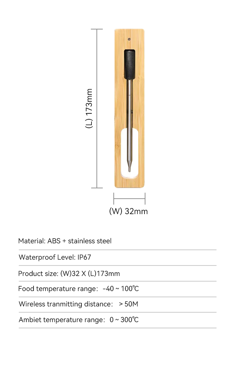 Wireless Smart Meat Thermometer,JW1907,42*35*32cm,Black