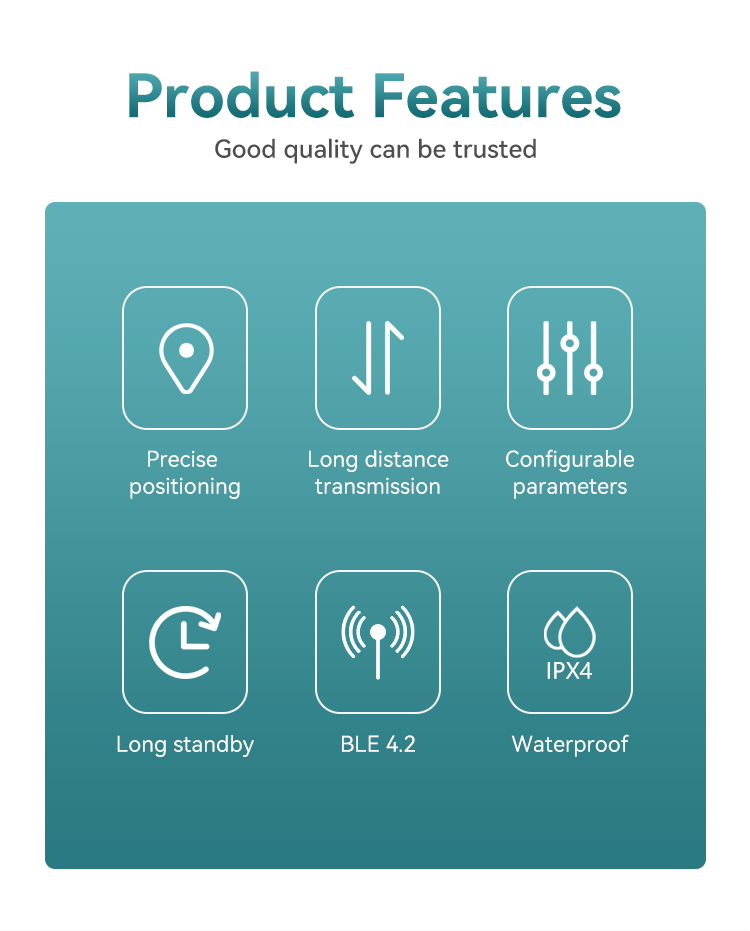 iBeacon/Eddystone/BLE4.2,JW1404,52*31*11mm/pc,White/Black/Green/Pink