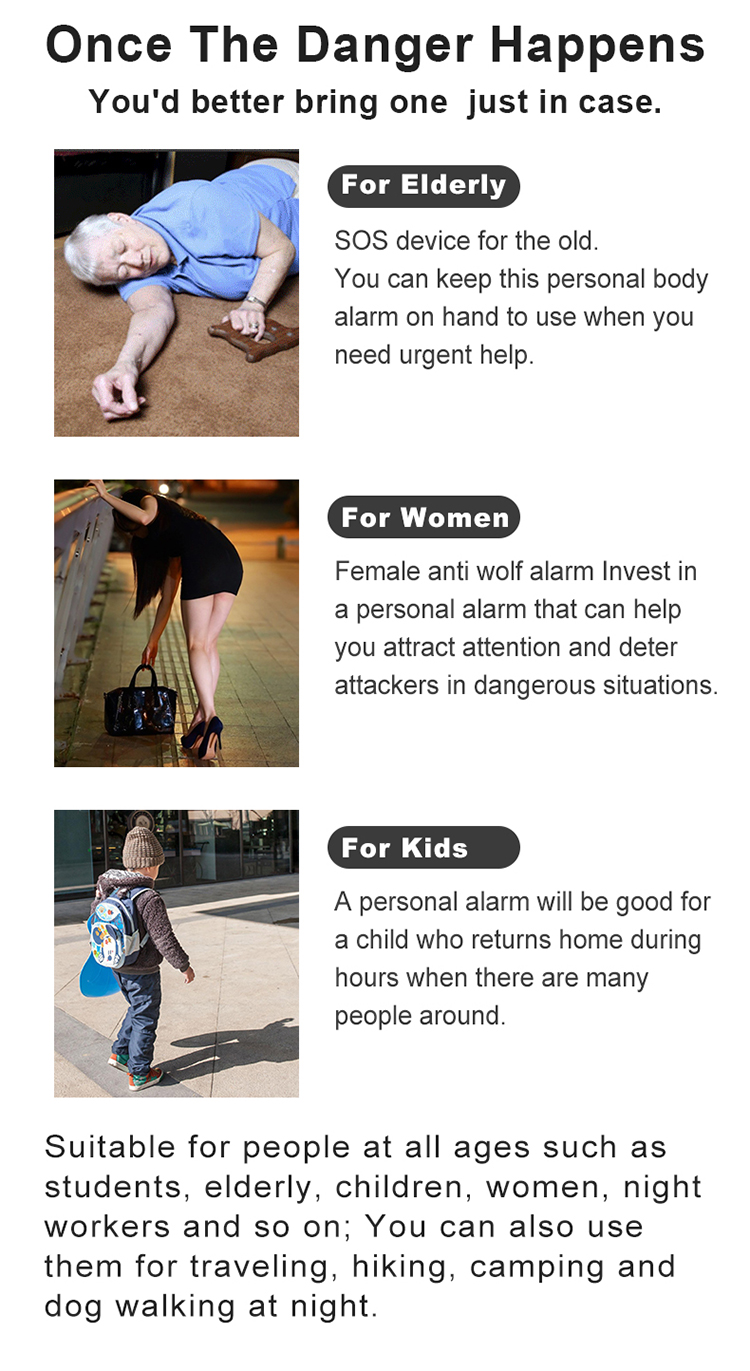 Personal Alarm,JW1508,56*51*22mm,White/Blue/Pink