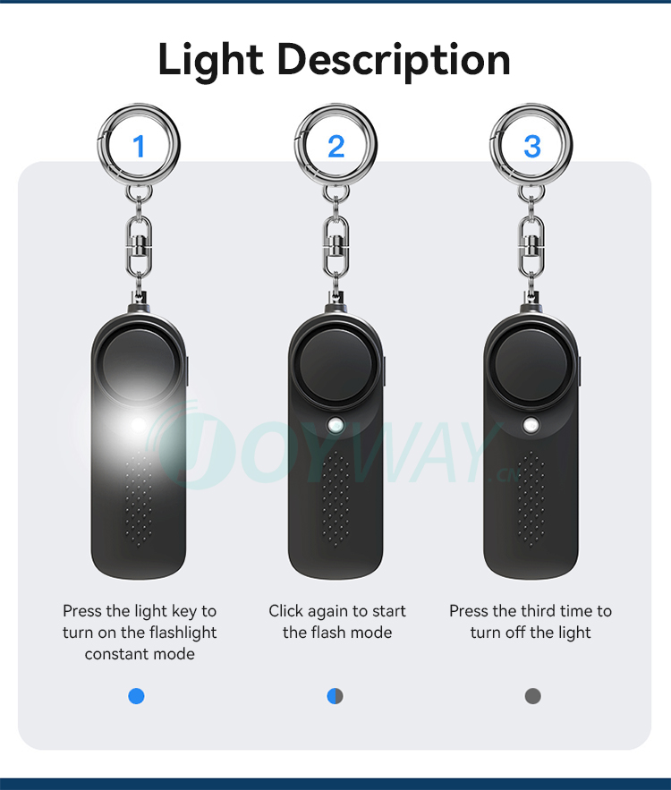 Personal Alarm,JW1507,88x31x20mm,Black/White/Blue/Pink/Purple