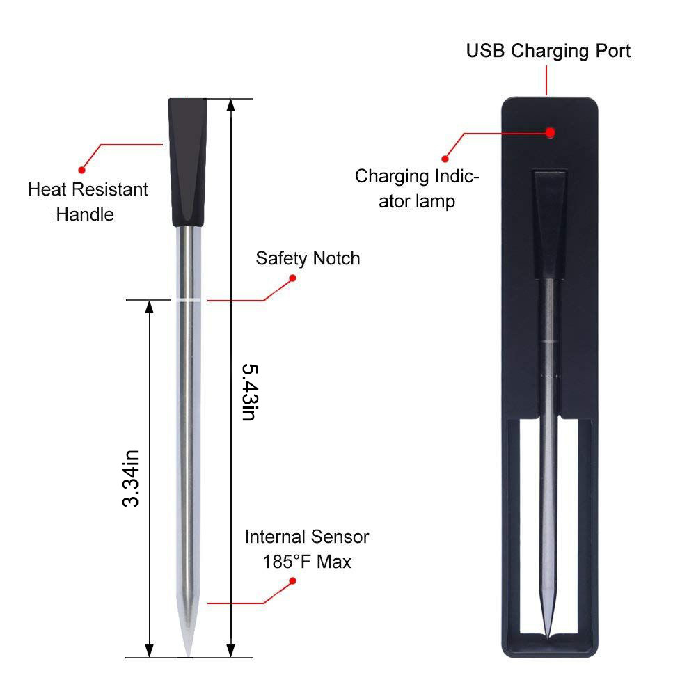Wireless Smart Meat Thermometer,JW1906,31*46*20cm,Black