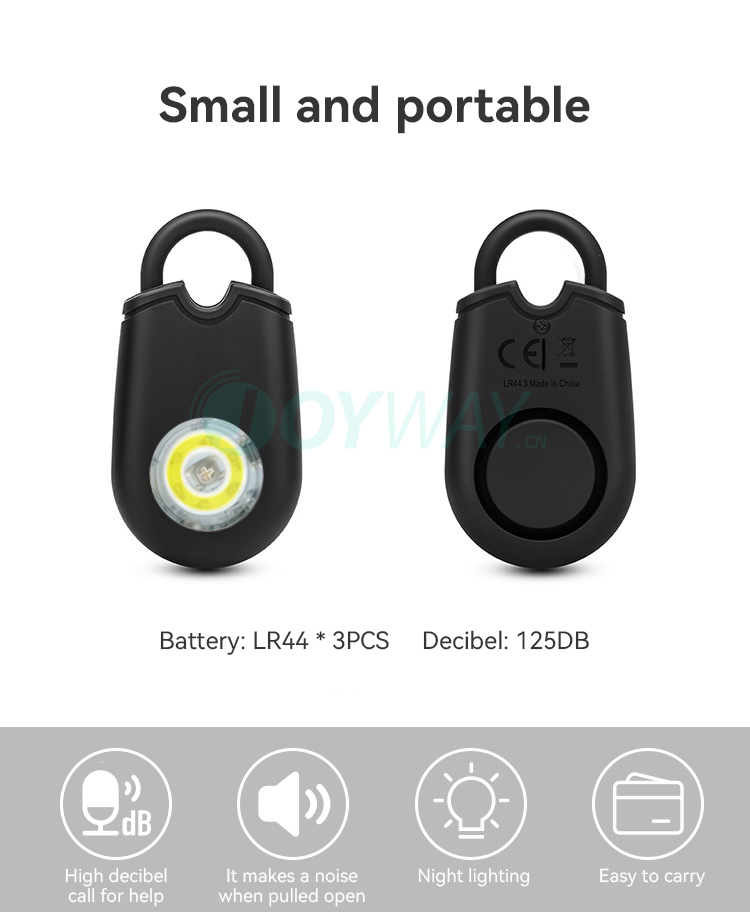 Personal Alarm,JW1510,71.5*38*14.5mm,Black/White/Blue/Pink/Yellow/Coral red 