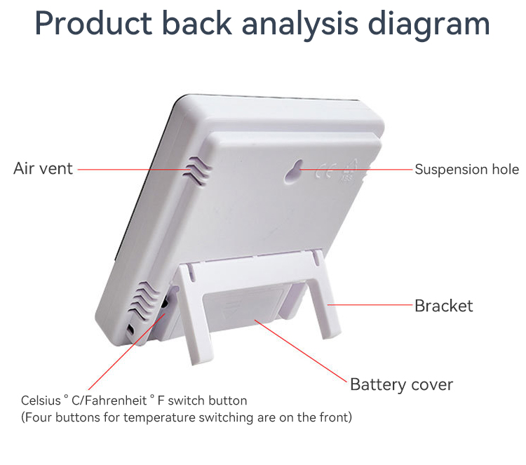 Indoor and outdoor temperature and humidity meter,JW1903,62*33*59cm,White