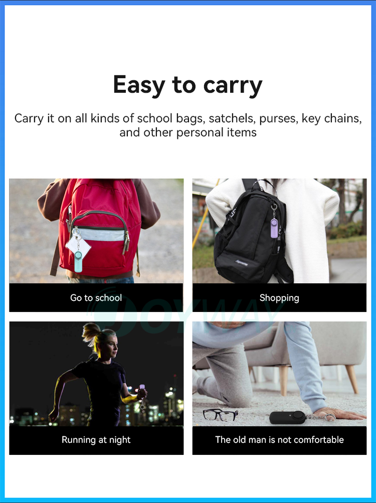 Personal Alarm,JW1507,88x31x20mm,Black/White/Blue/Pink/Purple