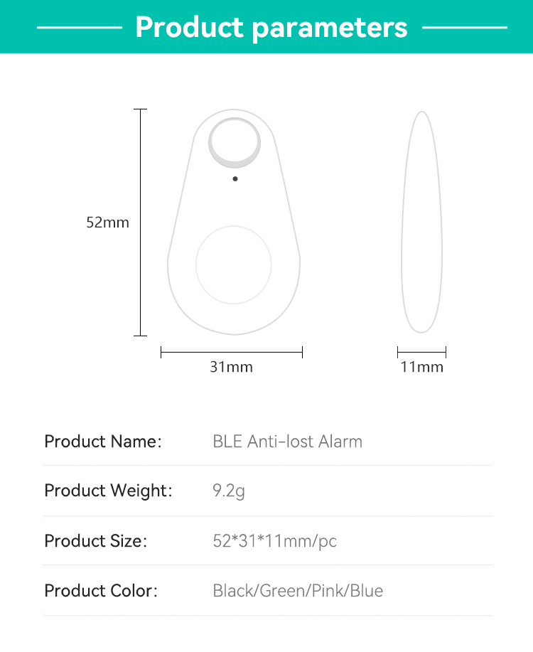 Key Finder,JW1404,52*31*11mm,White/Black/Pink/Green