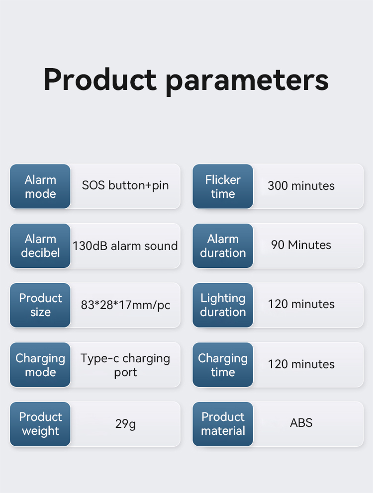 Personal Alarm,JW1506,83*28*17mm,Black/White/Blue/Pink 