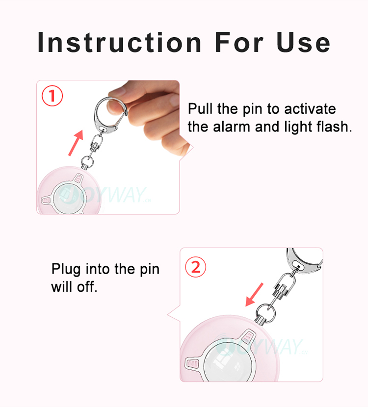 Personal Alarm,JW1508,56*51*22mm,White/Blue/Pink